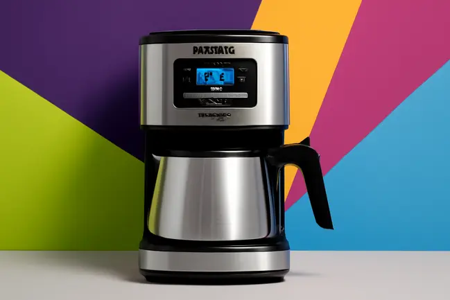 Cafeteira Mallory Easy Coffee vista lateral e frontal